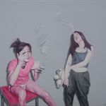 两个女孩1-2003-200x250cm 布面油画