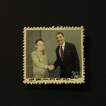 YAO Peng Obama and Kim Jong Il Oil on paper card 3x6cm 2013