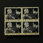 姚朋 赫鲁晓夫与尼克松—厨房辩论 纸板油画 d 6x6cm 2013四联方