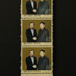 YAO Peng Kim Jeong-eun and Ban Ki-moon  Oil on paper card 6x3cm 2013