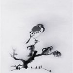 Bada Shanren   Alone on the Branch Bird Oil on Canvas  150x100cm  2006