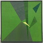 余晓 三角形乘3的草绿 The Freshgreen of Triangle By 3   104x104cm 布面丙烯 2016