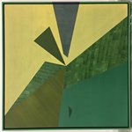 余晓 三角形乘3的黄绿 The Yellow&Green of Triangle By 3   104x104cm 布面丙烯 2016